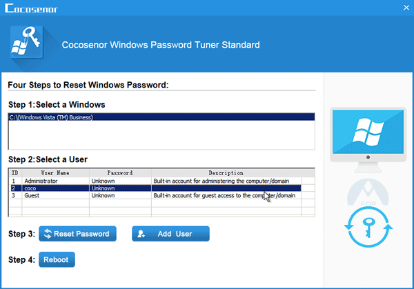Windows vista password reset disk usb