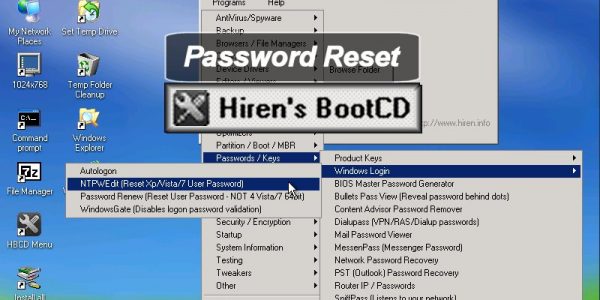 Windows Vista Password Reset Usb